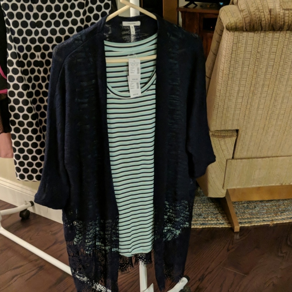 Womens 2pc tank and sweater